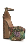 Jessica Simpson Pinkston Ankle Strap Platform Pump In Green Multi