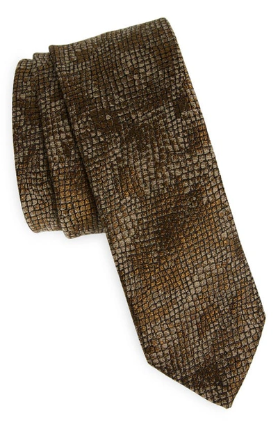 Dries Van Noten Jacquard Silk & Wool Tie In Gold 954