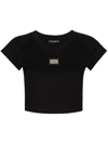 Dolce & Gabbana Logo Patch Cotton T-shirt In Black