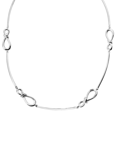 Tane México 1942 Knot-detailing Polished-finish Necklace In Silver