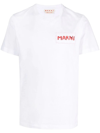 Marni Men's Logo Patch T-shirt In Bianco