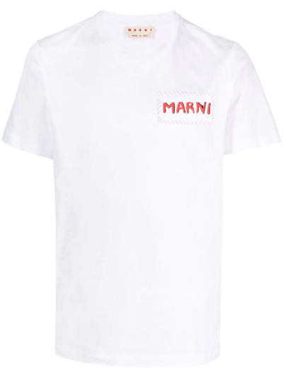 Marni White Bio Cotton T-shirt In Bianco