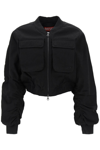 Diesel Utility Jacket In Nylon Twill In Deep Black (black)