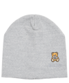 Moschino Teddy Bear Wool Beanie In Grey