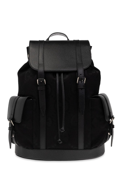 Gucci Monogram Backpack In Black