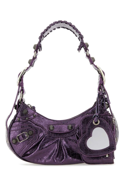 Balenciaga Le Cagole Xs Shoulder Bag In Purple