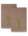 Linum Home Textiles Palmera 2pc Embellished Turkish Cotton Fingertip Towel Set