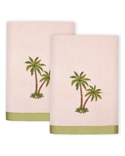 Linum Home Textiles Palmera 2pc Embellished Turkish Cotton Bath Towel Set