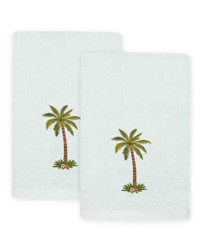 Linum Home Textiles Palmera 2pc Embellished Turkish Cotton Fingertip Towel Set