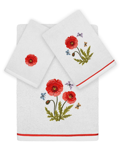 Linum Home Textiles Polly 3pc Embellished Turkish Cotton Towel Set