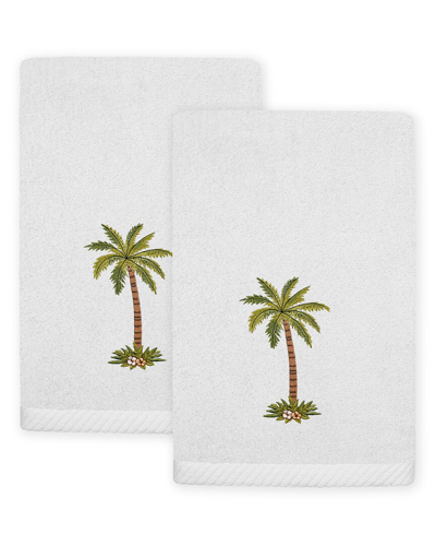 Linum Home Textiles Palmera 2pc Embellished Turkish Cotton Fingertip Towel Set