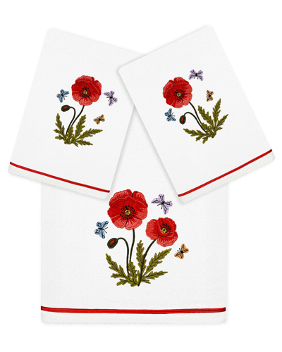 Linum Home Textiles Polly 3pc Embellished Turkish Cotton Towel Set