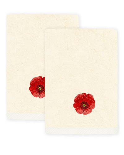 Linum Home Textiles Polly 2pc Embellished Turkish Cotton Fingertip Towel Set