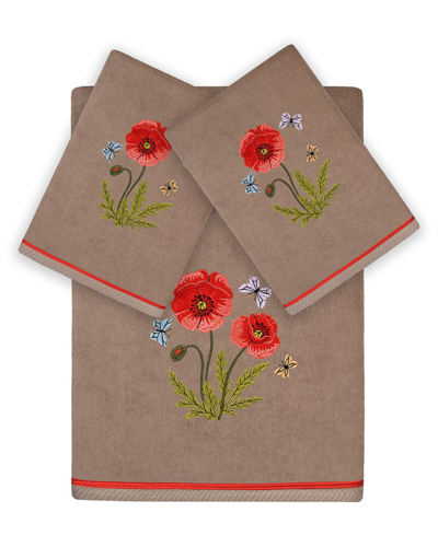 Linum Home Textiles Polly 3pc Embellished Turkish Cotton Towel Set