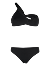 Federica Tosi Twisted Bandeau Black Bikini In Nero
