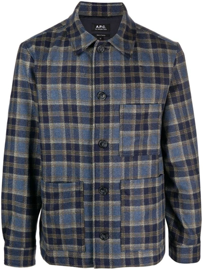 A.p.c. New Emile Casual Jacket In Blue