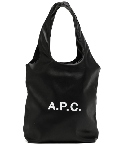 Apc A.p.c. Logo Printed Tote Bag In Black