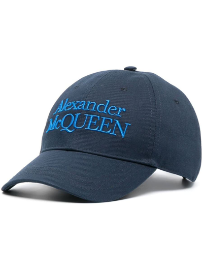 Alexander Mcqueen Hat With Logo In Blue