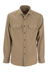 Brunello Cucinelli Men's Easy Fit Corduroy Shirt In Camel