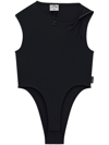 Courrèges Black Twist Bodysuit In Black