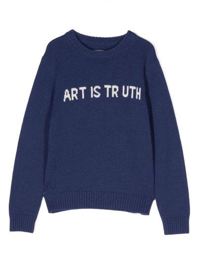 Zadig & Voltaire Kids' Pullover Mit Slogan-print In Blue