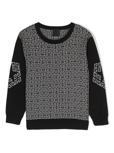 Givenchy Kids' 4g 圆领毛衣 In Black