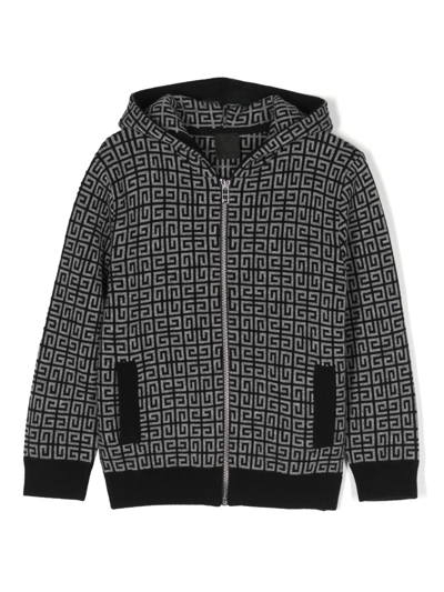 Givenchy Gestrickter Hoodie Mit 4g-muster In Black