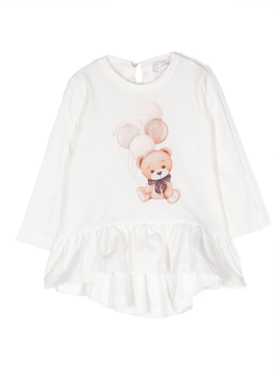 Monnalisa Babies' T-shirt Mit Grafischem Print In White