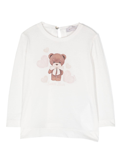 Monnalisa Babies' T-shirt Mit Teddy In White