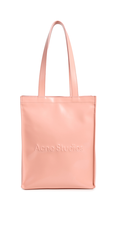 Acne Studios Logo Shopper Portrait Tote In Salmon Pink