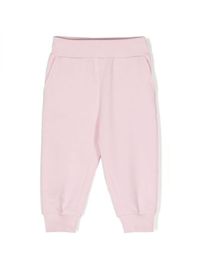 Monnalisa Babies' Heart-patch Cotton Track Pants In Pink