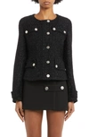 Versace Medusa Head Single-breasted Tweed Jacket In 1b000 Black