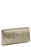 Jessica Mcclintock Mesh Clutch In Light Gold