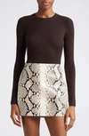 Michael Kors Hutton Cashmere Rib Sweater In Chocolate