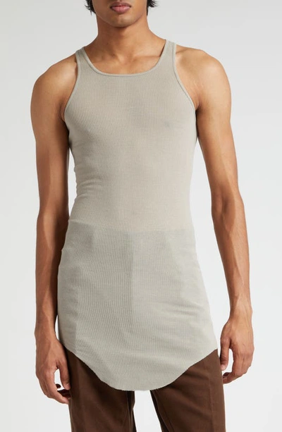 Rick Owens Off-white Fog Tank Top In Beige,grey