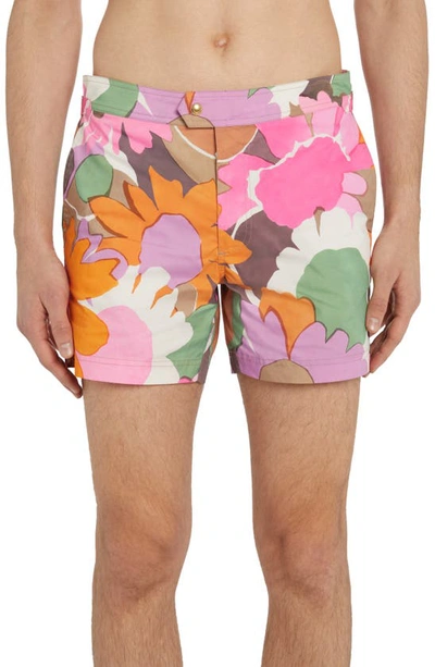 Tom Ford Men's Bold Daisy Swim Shorts In Multicolor