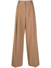 Burberry Wide-leg Tailored Trousers In Beige