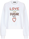 Dolce & Gabbana Lettering Print Oversized Sweatshirt In White