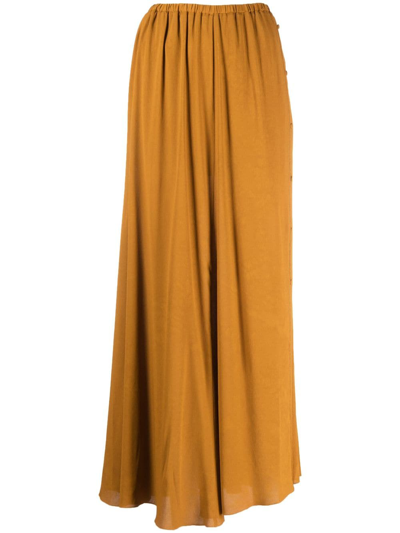 Forte Forte Off-centre Button-fastening Maxi Skirt In Brown