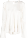 Forte Forte Draped Stretch Silk Blouse In Neutrals