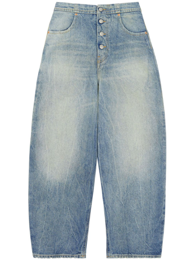 Mm6 Maison Margiela High-waisted Wide-leg Jeans In Blue