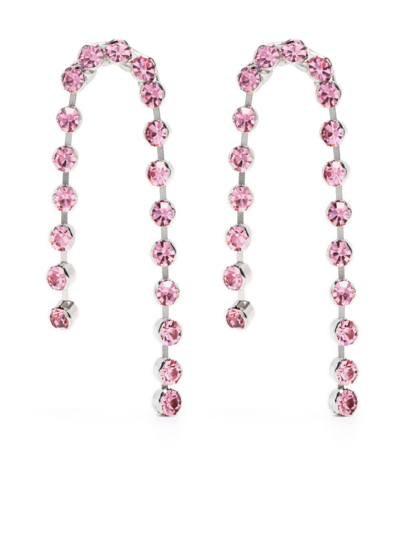 Forte Forte Crystal-embellished Drop Earrings In Pink