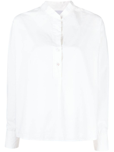 Forte Forte Cotton Blend Voile Bohemian Collar Shirt In White