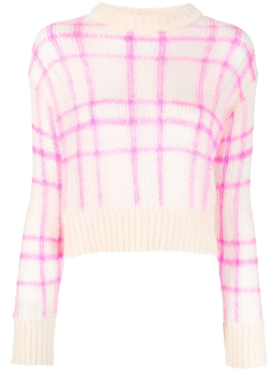 Forte Forte Plaid-check Print Knit Jumper In Pink