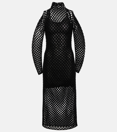 Alaïa Sheer Net Gown In Black
