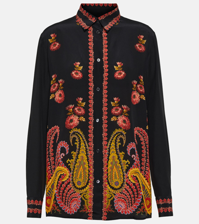 Etro Paisley Silk Blouse In Black