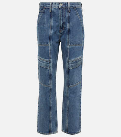 Agolde Cooper Straight Cargo Jeans In Blue