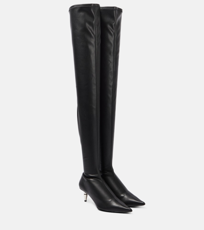Proenza Schouler Trap Satin Knee-high Boots In Black