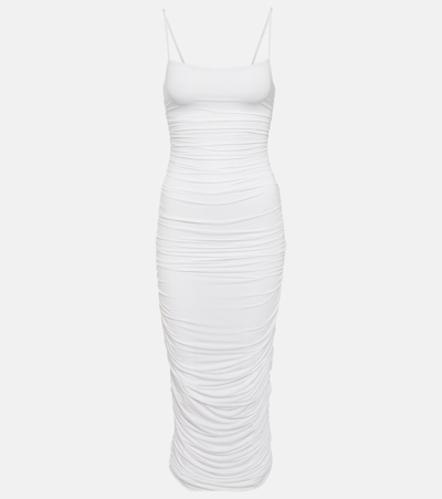 Wardrobe.nyc Ruched Jersey Slip Dress In White