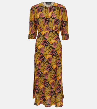 Etro Paisley Midi Dress In Multicoloured